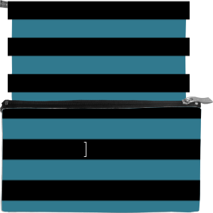 Wide Stripes Black Small Cosmetic Bag