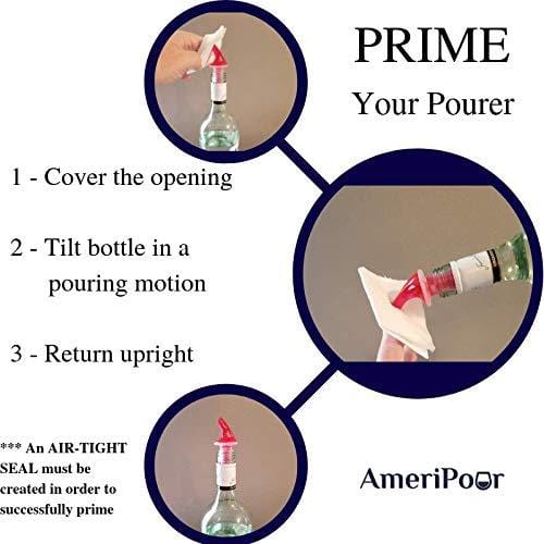 Great For Wine! Measured Pourer No Cracks Bar Spouts That Dont Leak - 3 Pack Collared - AmeriPour Made 100% In USA Clear, 1oz 30ml 3pk Liquor Bottle Pourers A Perfect Pour Everytime 