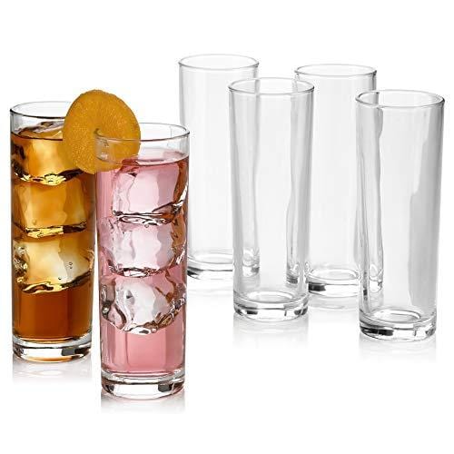 Set of 6 10 Ounce Collins Slim Water/Beverage Glasses 