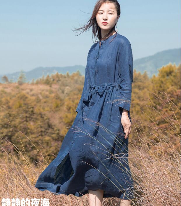 navy linen dresses