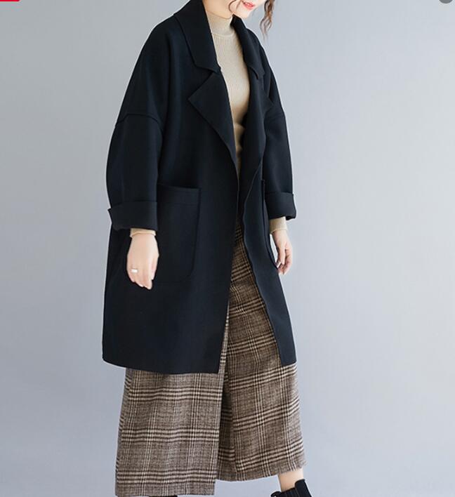 plus size wool coats long