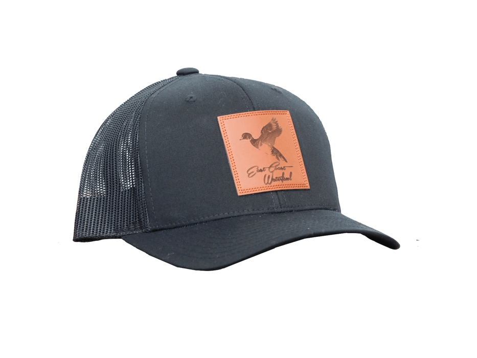 Wood Duck Leather Patch Trucker Hat | East Coast Waterfowl - elliottenvisions