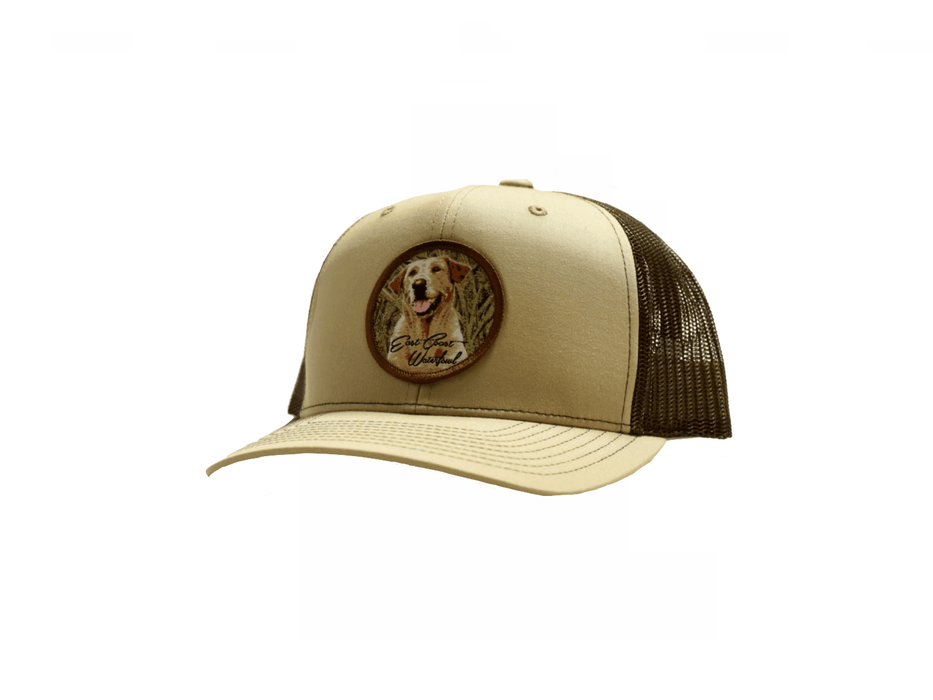 Yellow Lab Hunting Dog Patch Trucker Hat | East Coast Waterfowl - elliottenvisions