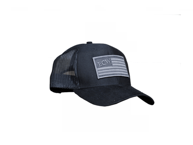 East Coast Waterfowl Black American Flag Patch Trucker Hat Snap Back - elliottenvisions