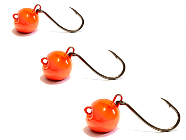 Fiddler Claw Orange Sheepshead Jigs - elliottenvisions