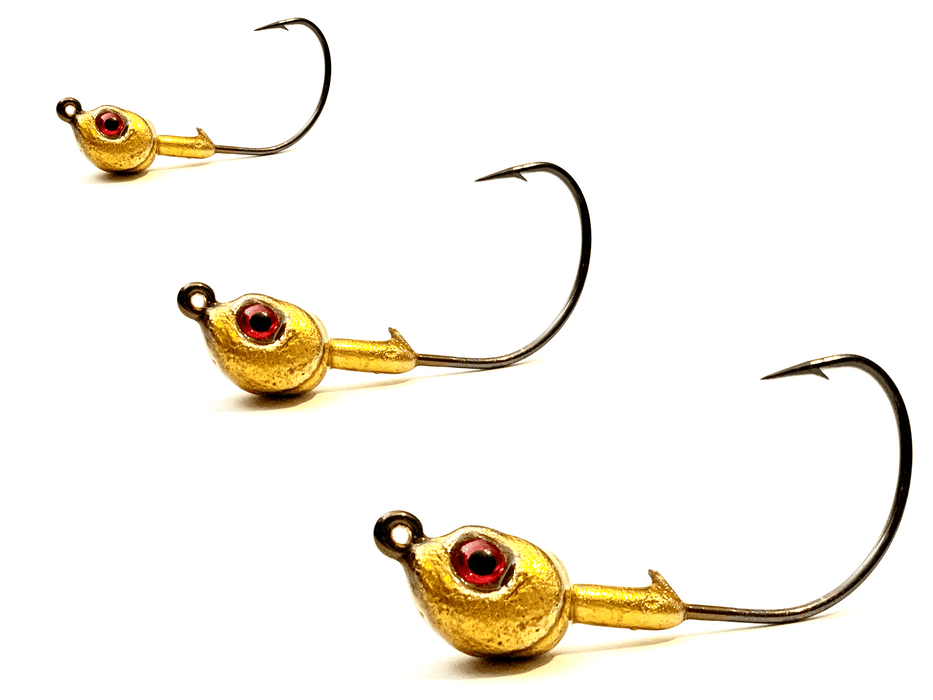 Gold Kahle Hook Live Bait Jig Heads 3pk