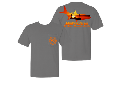 Tarpon Fishing Sunset Flats Pocket T-shirt From Halocline - elliottenvisions