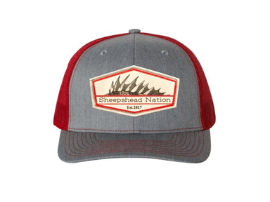 Heather Grey / Red Sheepshead Nation Hat - elliottenvisions