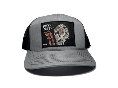 Grey / Black Indian Chief Kee Kee Hat - elliottenvisions
