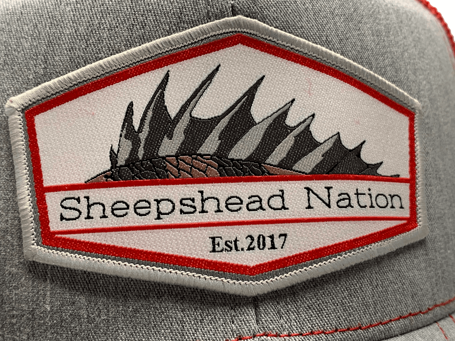 Heather Grey / Red Sheepshead Nation Hat - elliottenvisions
