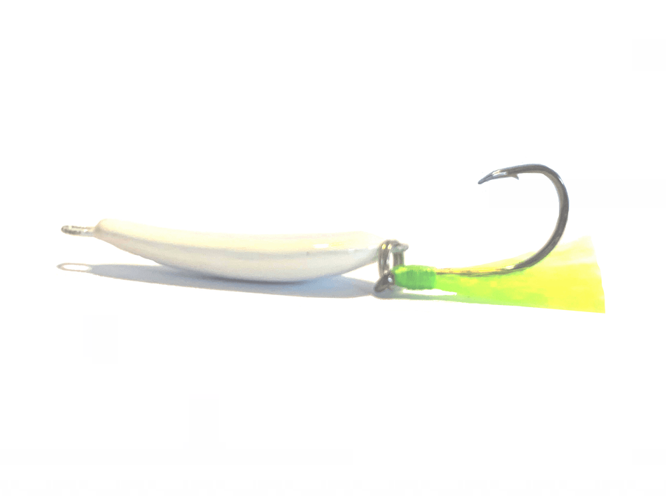 White/Chartreuse Pompano Jigger Fleas - elliottenvisions