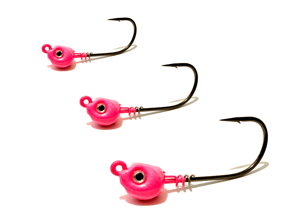 pink saltwater jig heads 3 3pack j hook