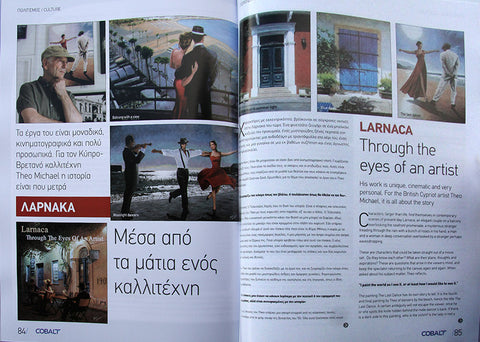 An article on Theo Michael, Larnaca Through The Eyes Of An Artist, in the Cobalt Inflight Magazine