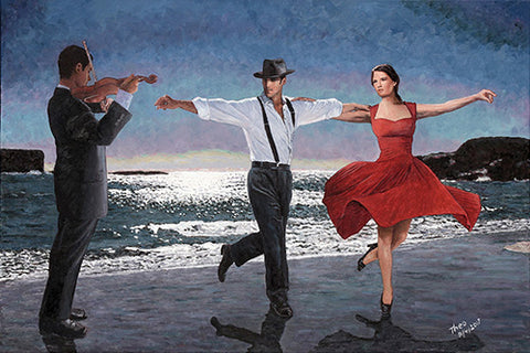 Moonlight Dancers, an oil painting by Theo Michael featured in the Cobalt Inflight Magazine