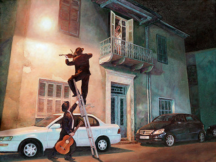 Serenade, an oil painting by Theo Michael featured in the Cobalt Inflight Magazine