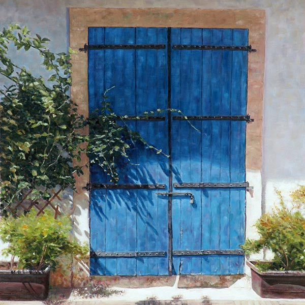 Blue Door In Summer Light an oil painting by Theo Michael 