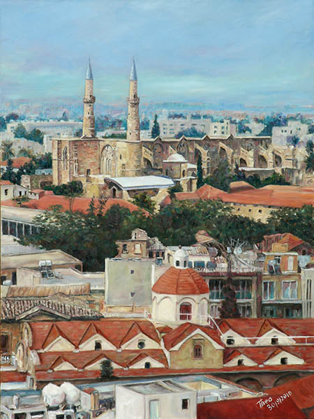Mediterranean wall art by Theo Michael, Nicosia Rooftops