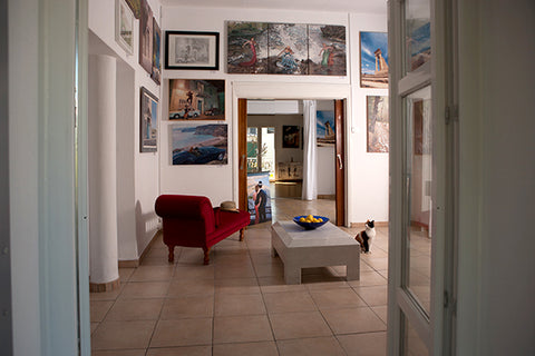 Theo Michael's art studio in Larnaca featured in the Cobalt Inflight Magazine