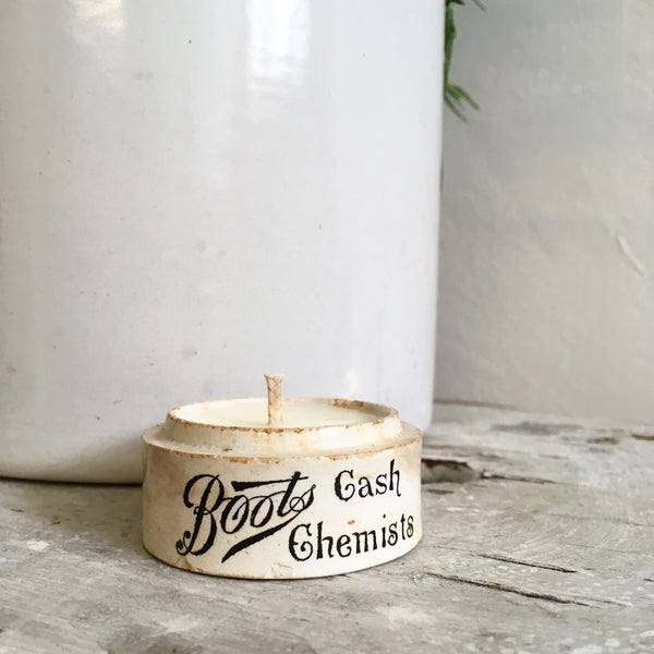 Boots Cash Chemist Small Vintage Paste Pot Candle in Wild Fig