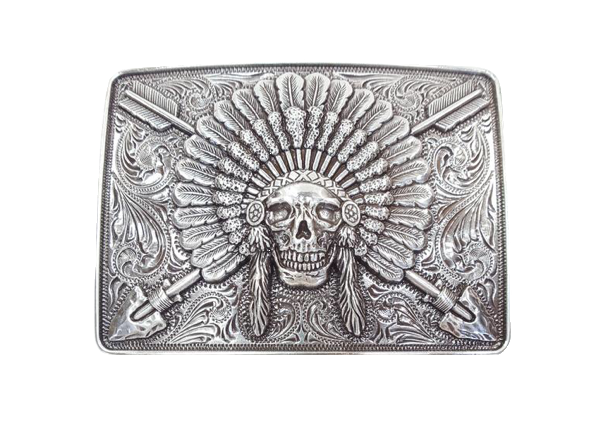 indian headdress belt buckle