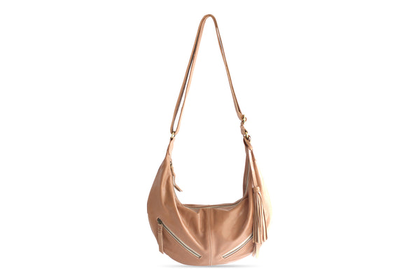 Vanessa Leather Handbag In Nude Pure Accessories 5377