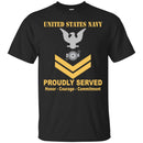 U.S Navy Boiler technician Navy BT E-5 Rating Badges Proudly Served T-Shirt For Men On Front