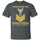 Navy Hull Maintenance Technician Navy HT E-6 Rating Badges Proudly Served T-Shirt For Men On Front