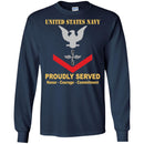 U.S Navy Aviation machinist's mate Navy AD E-4 Rating Badges Proudly Served T-Shirt For Men On Front