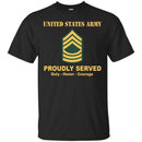 US Army E-8 Master Sergeant E8 MSG Noncommissioned Officer Ranks Men Front Shirt US Army Rank