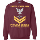U.S Navy Aviation machinist's mate Navy AD E-5 Rating Badges Proudly Served T-Shirt For Men On Front
