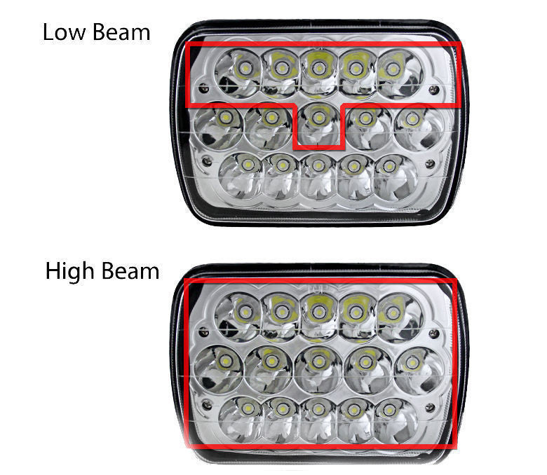 7x6 Led Headlight Sealed Beam Replacement Hid Xenon H6014 H6052 H6053