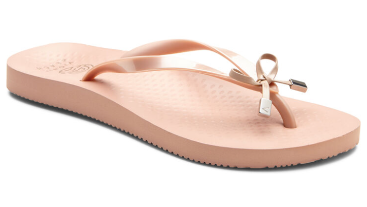 rose gold flip flops