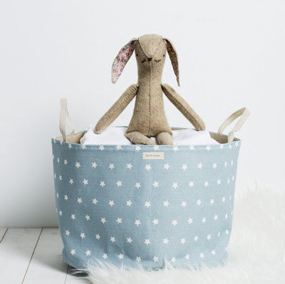 Powder Blue Blotch Shooting Stars Storage Basket