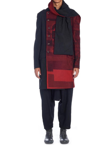 Yohji Yamamoto Two Tone Scarf Coat