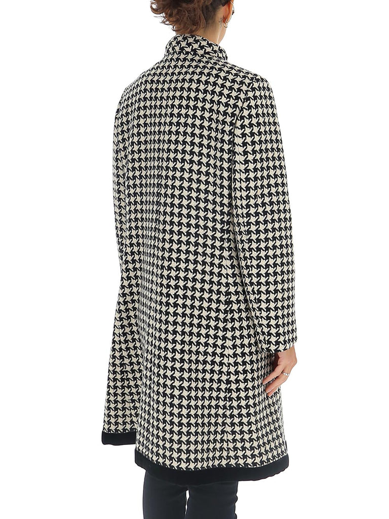 gucci houndstooth coat in multi