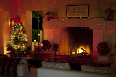 Red laser light indoor for Christmas lighting