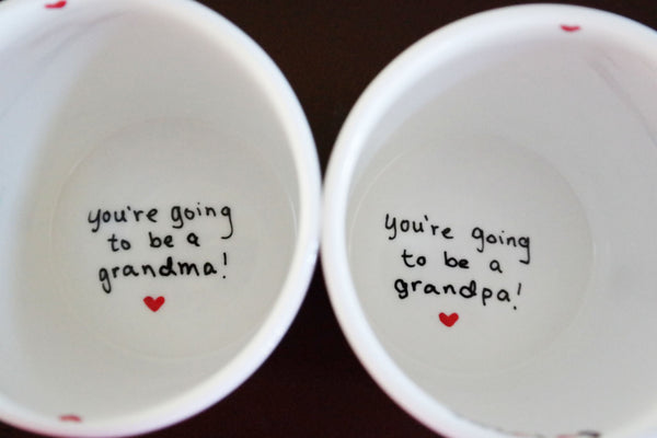 Pregnancy Announcement, New Grandparents Gift The Love Mugs