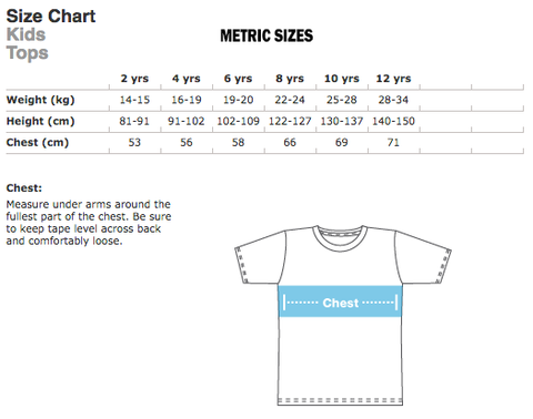 Kid's Luke&Lynn T-Shirt Metric Sizes