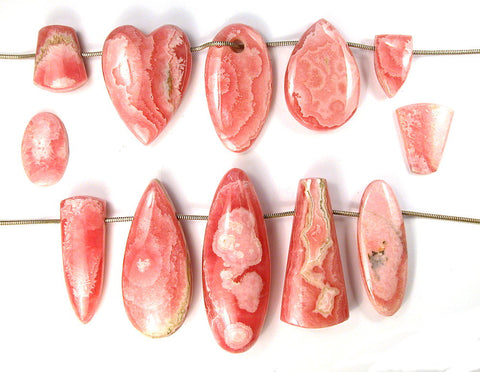 Rhodochrosite focal beads by DVHdesigns