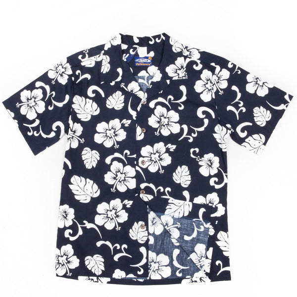 blue floral hawaiian shirt