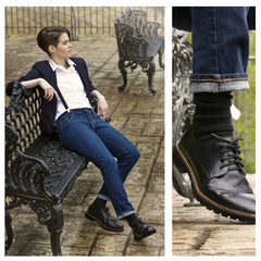 Alex Perry models the Roguish Brogues in black - photography by Gryfeathr photography. 