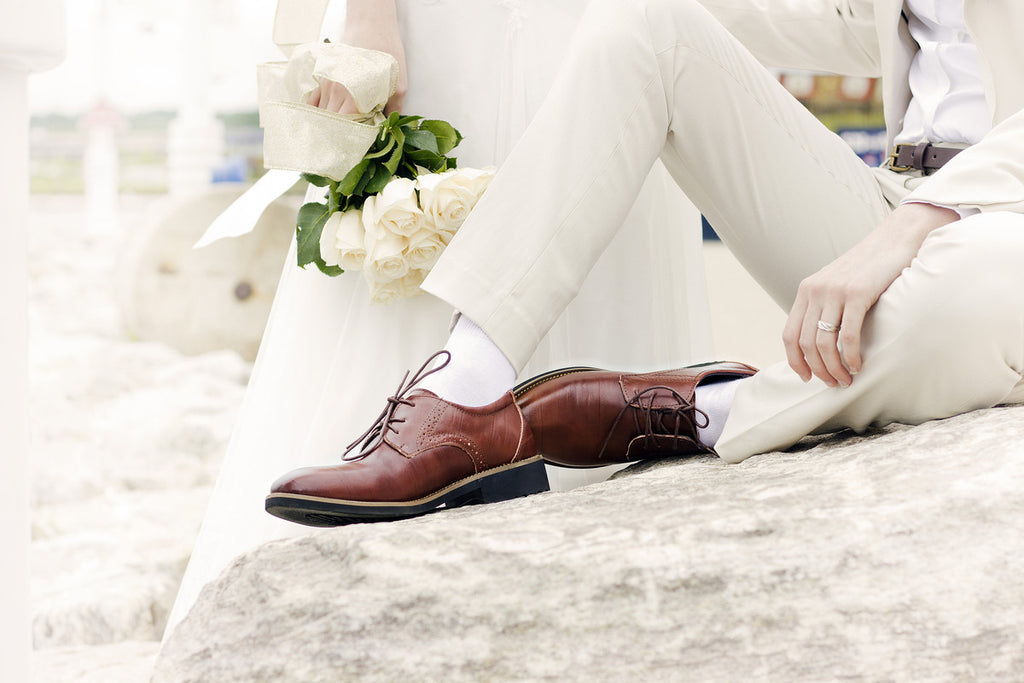 black and burgundy dress shoes