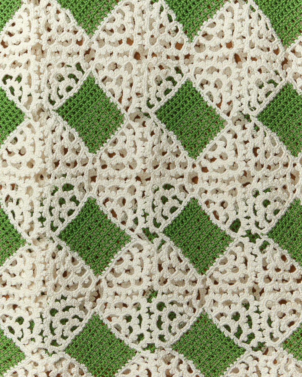 BODE Green diamond crochet tank ベスト　手縫い