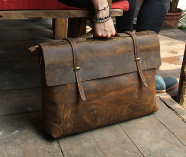 handcrafted leather briefcase