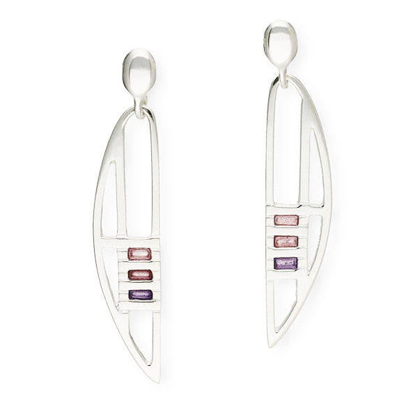 Mackintosh Rose Drop Earrings Oval Drops Silver Plated Branded Packaging