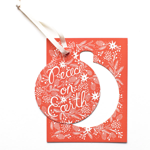 Boxed Set Berry Peace on Earth Ornament - 6 Cards - Northlight Homestore