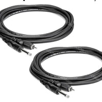 HOSA INTERCONNECT CABLES 2-Pack Hosa 10 ft 1/4" Mono TS Male to RCA Phono Plug Adapter Cable Unbalanced