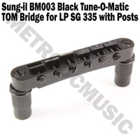 METRO DC MUSIC TOM & HARDTAIL BRIDGES Tune-O-Matic Bridge BM003 Black by Sung-il Korea for LP SG 335 TOM NEW