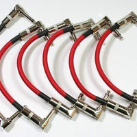PIG HOG PATCH CABLES 6-PACK 6" Right-Angle 1/4 Mono Guitar Effect Pedal Board Cable Patch Cord RED