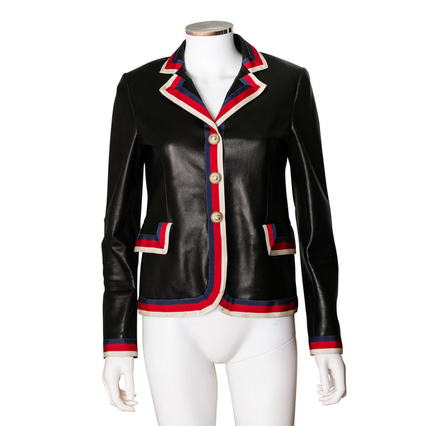 gucci blind for love leather jacket